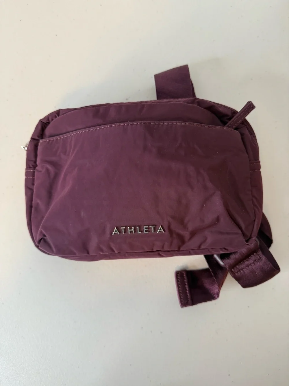 Athleta All About Large Crossbody Belt Bag Plum Purple Nylon Travel Festival